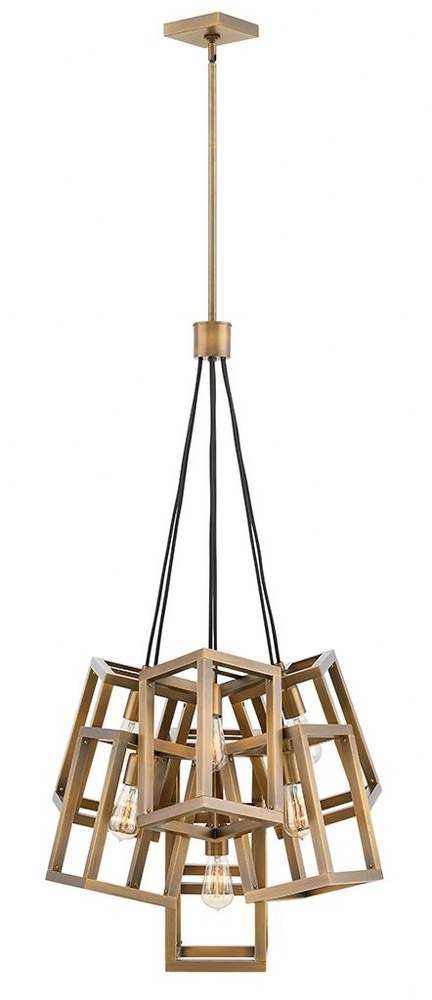 Fredrick Ramond Lighting-FR42448BBZ-Ensemble-Seven Light Foyer-28 Inches Wide by 46.5 Inches Tall Brushed Bronze  Polished Nickel Finish