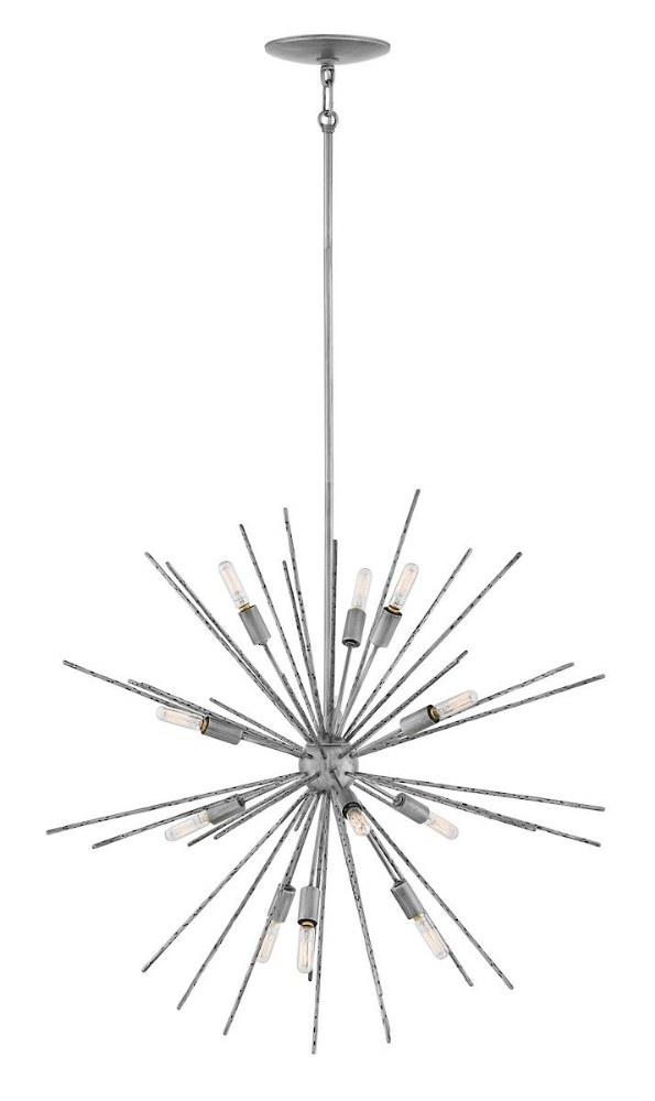 Fredrick Ramond Lighting-FR43015BNN-Tryst-Twelve Light Stem Hung Pendant-30 Inches Wide by 30 Inches Tall   Burnished Nickel Finish