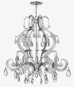 Fredrick Ramond Lighting-FR43358PSS-Xanadu-Nine Light Chandelier-41 Inches Wide by 42.25 Inches Tall   Polished Stainless Steel Finish
