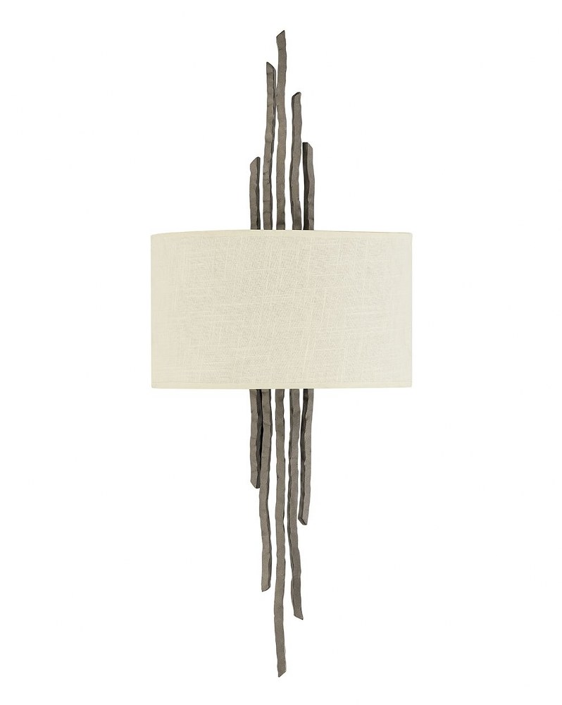 Fredrick Ramond Lighting-FR43412MMB-Spyre-Two Light Wall Sconce-12 Inches Wide by 27 Inches Tall   Metallic Matte Bronze Finish with Linen Shade