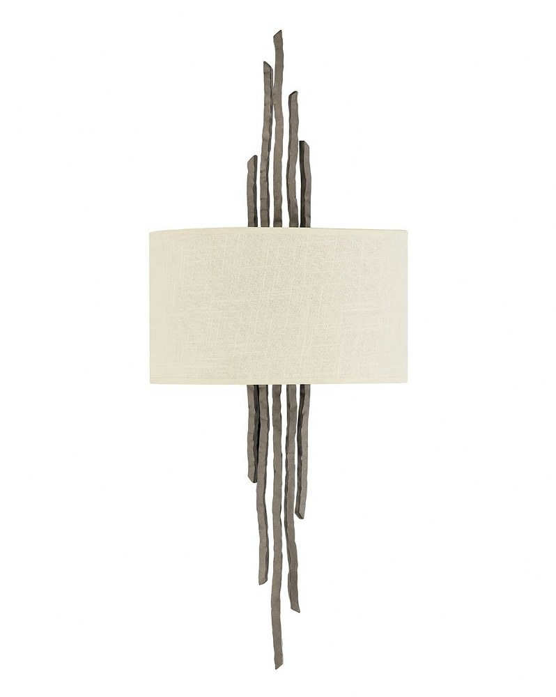 Fredrick Ramond Lighting-FR43412MMB-Spyre-Two Light Wall Sconce-12 Inches Wide by 27 Inches Tall Metallic Matte Bronze  Metallic Matte Bronze Finish with Linen Shade