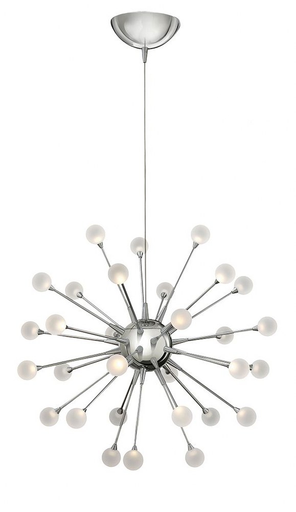 Fredrick Ramond Lighting-FR44413PCM-Impulse-45W 30 LED Small Chandelier-24 Inches Wide by 24 Inches Tall Polished Chrome  Polished Gold Finish