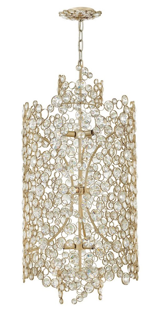 Fredrick Ramond Lighting-FR44819SLF-Anya-Nine Light 3-Tier Chandelier-20 Inches Wide by 42.75 Inches Tall   Silver Leaf Finish