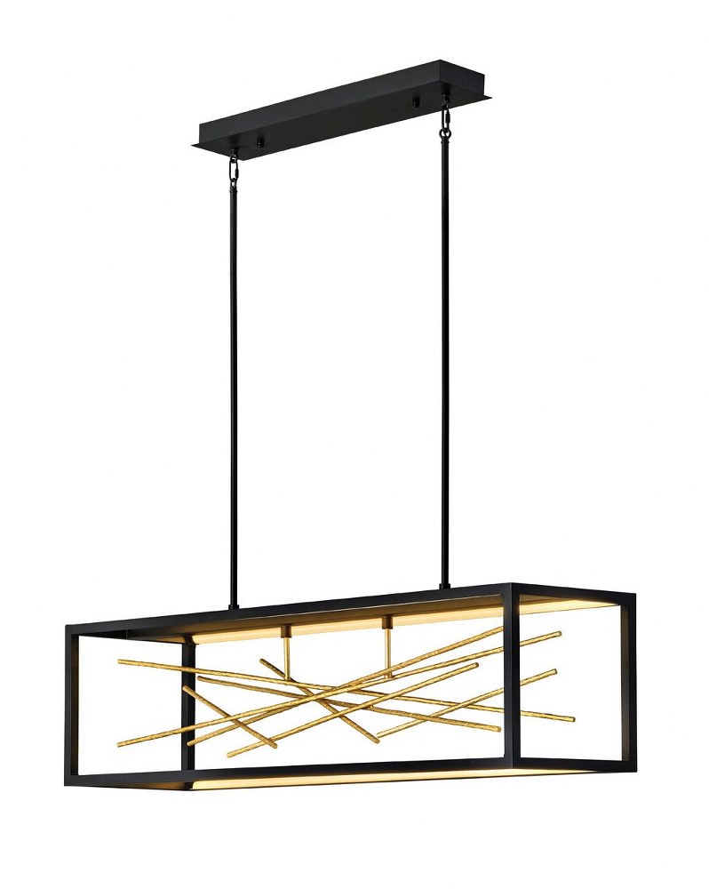 Fredrick Ramond Lighting-FR46406BLK-Styx � 13� 55W Integrated LED Linear Chandelier-45 Inches Wide by 13 Inches Tall   Black Finish