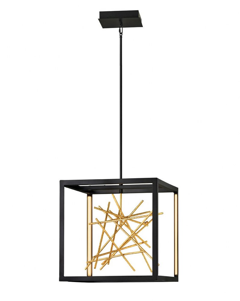 Fredrick Ramond Lighting-FR46407BLK-Harmony-45W 45 LED Linear Oval Pendant-20 Inches Wide by 21 Inches Tall   Black Finish