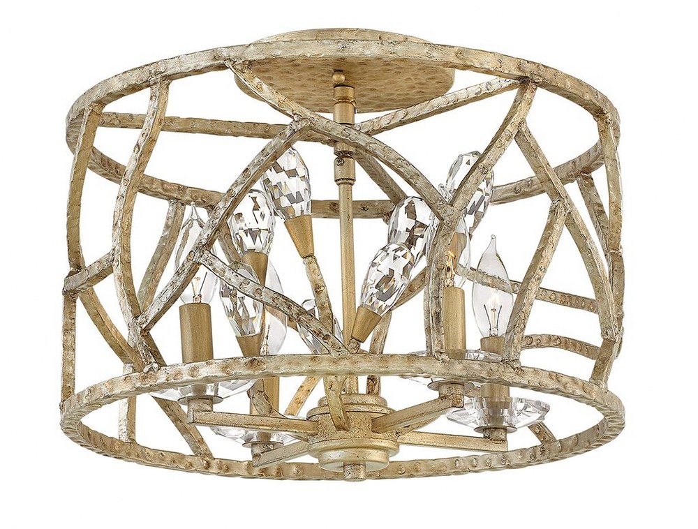 Fredrick Ramond Lighting-FR46801CPG-Eve-Four Light Semi-Flush Mount-16 Inches Wide by 10.75 Inches Tall   Champagne Gold Finish