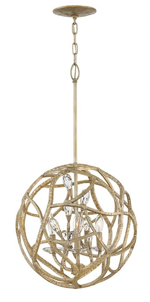 Fredrick Ramond Lighting-FR46804CPG-Eve-Three Light Pendant-18 Inches Wide by 33 Inches Tall   Champagne Gold Finish