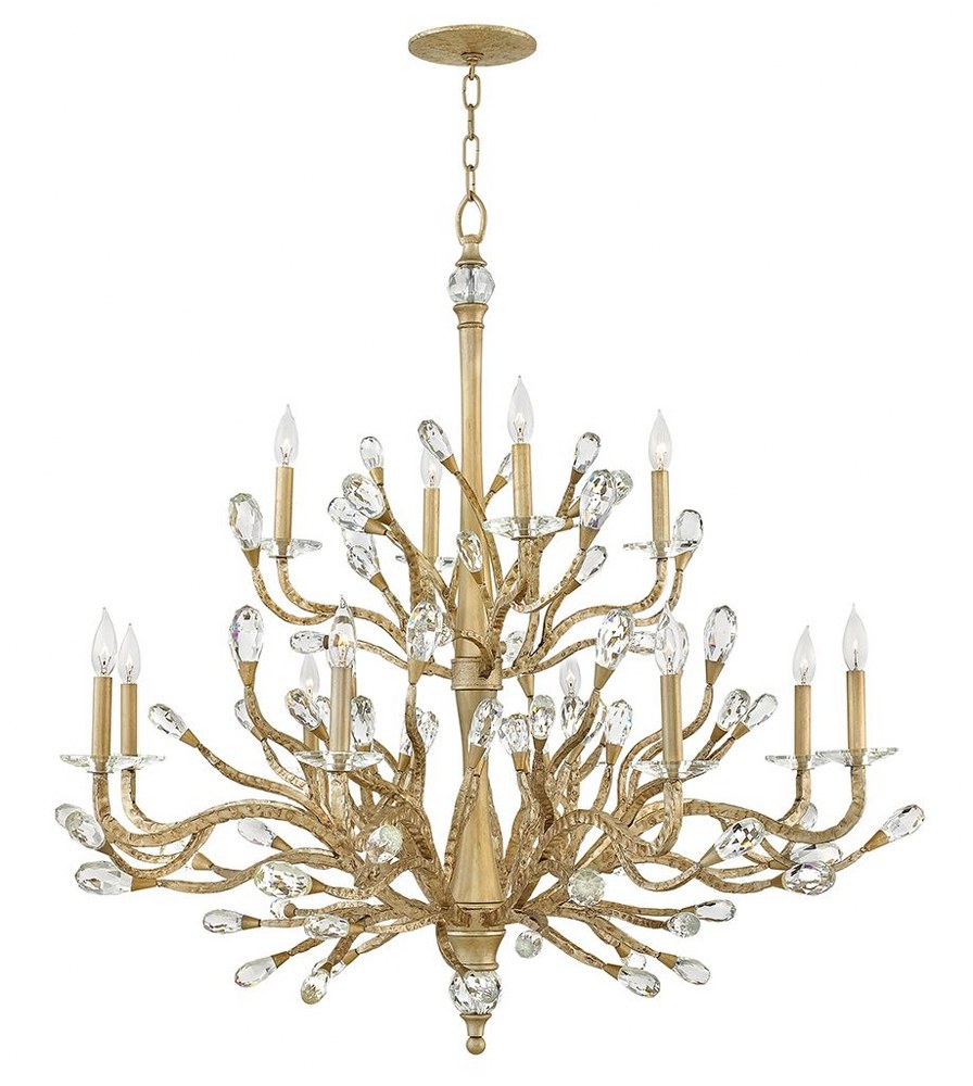 Fredrick Ramond Lighting-FR46810CPG-Eve-Twelve Light 2-Tier Foyer-48.5 Inches Wide by 44 Inches Tall   Champagne Gold Finish