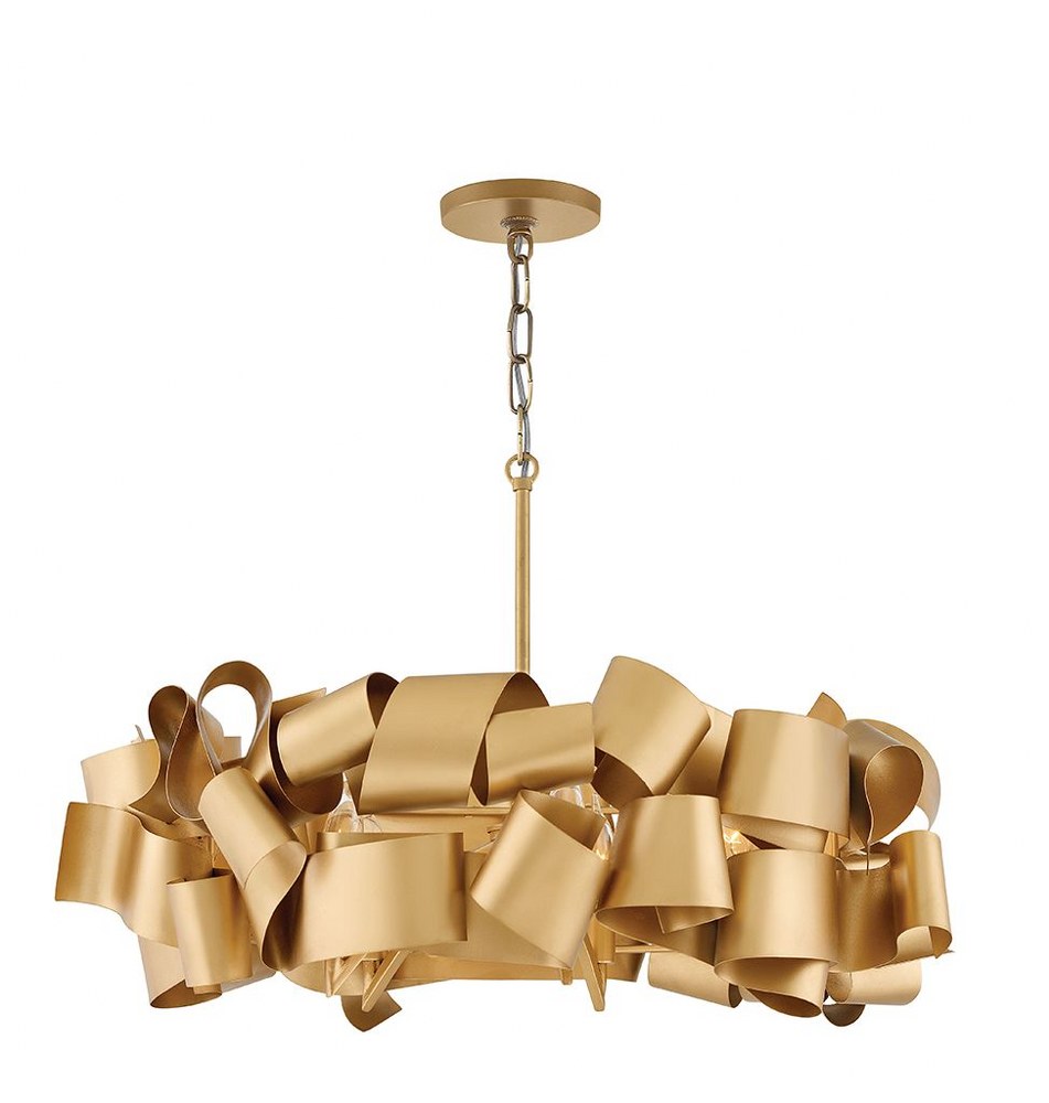 Fredrick Ramond Lighting-FR48604DXG-Delfina-Five Light Chandelier-26 Inches Wide by 10 Inches Tall Deluxe Gold  Metallic Matte Bronze Finish