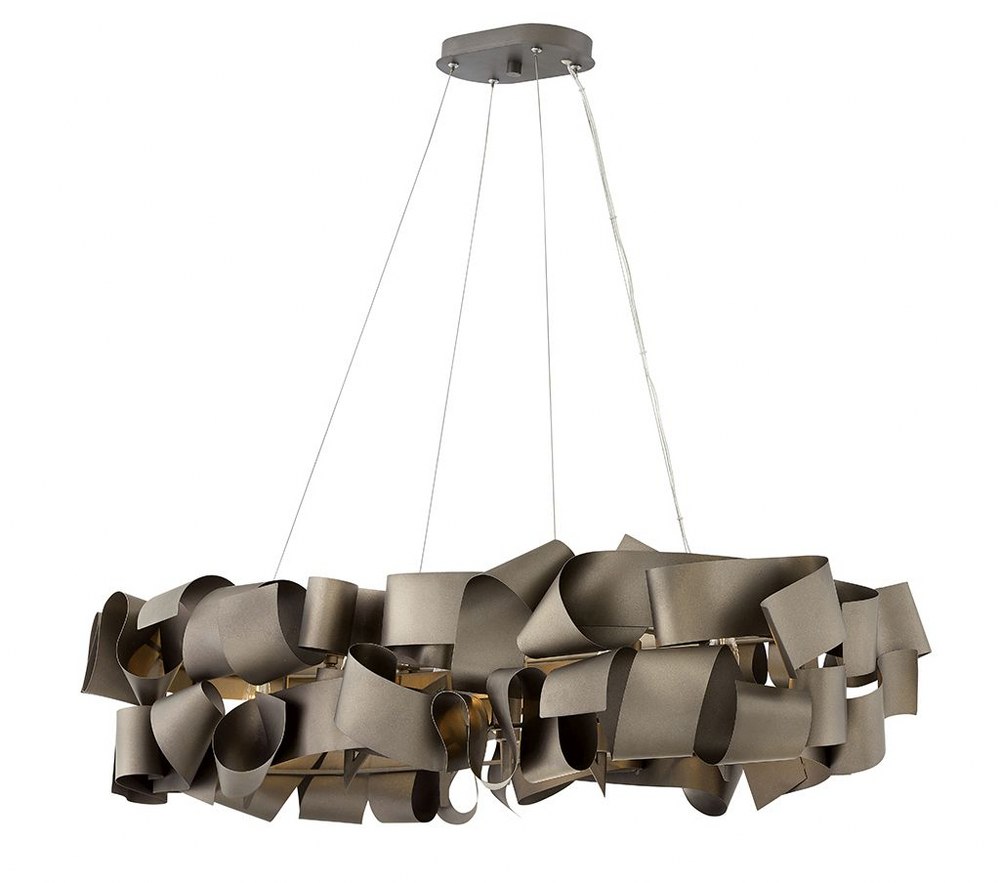 Fredrick Ramond Lighting-FR48605MMB-Delfina-Six Light Linear Chandelier-40 Inches Wide by 10 Inches Tall Metallic Matte Bronze  Metallic Matte Bronze Finish