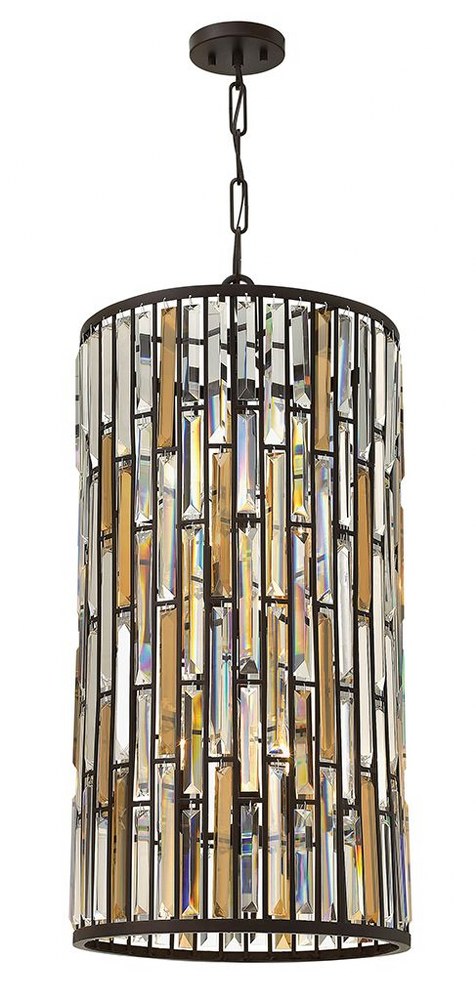 Fredrick Ramond Lighting-FR33736VBZ-Gemma-Six Light Large Foyer-16 Inches Wide by 33.5 Inches Tall   Vintage Bronze Finish