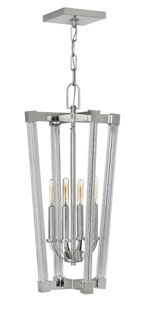 Fredrick Ramond Lighting-FR36014PNI-Empire-Four Light Small Foyer-13 Inches Wide by 26 Inches Tall   Polished Nickel Finish