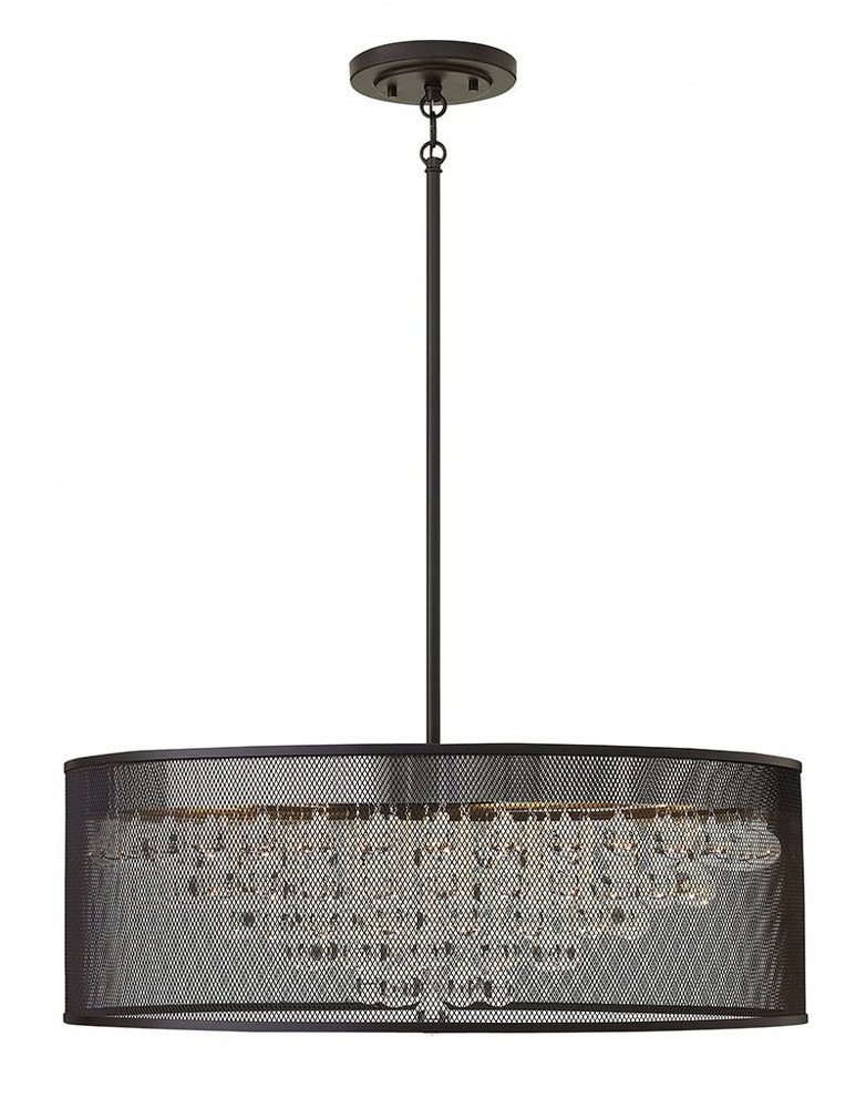Fredrick Ramond Lighting-FR38906BLK-Fiona-Eight Light Large Stem Hung Foyer-30 Inches Wide by 12 Inches Tall   Black Finish