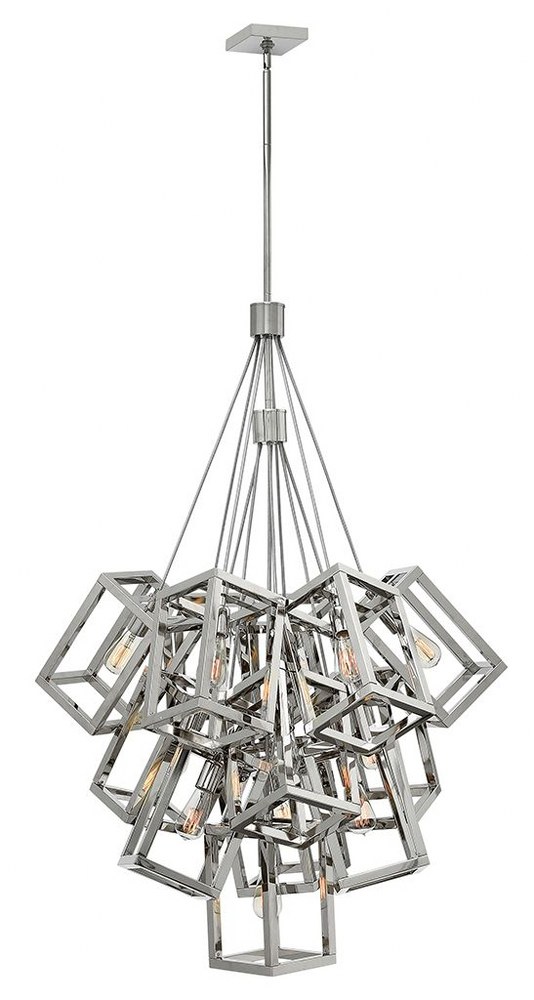 Fredrick Ramond Lighting-FR42449PNI-Ensemble-Thirteen Light Large Foyer-32.5 Inches Wide by 52.5 Inches Tall Polished Nickel  Polished Nickel Finish