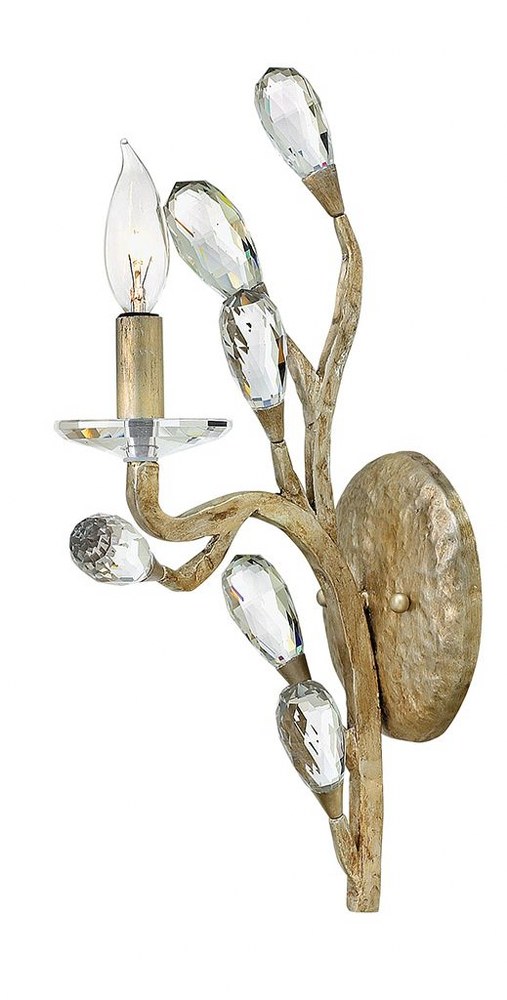 Fredrick Ramond Lighting-FR46800CPG-Eve-1 Light Organic Wall Sconce with Clear Crystal and Metal-5.5 Inches Wide by 16 Inches Tall   Champagne Gold Finish