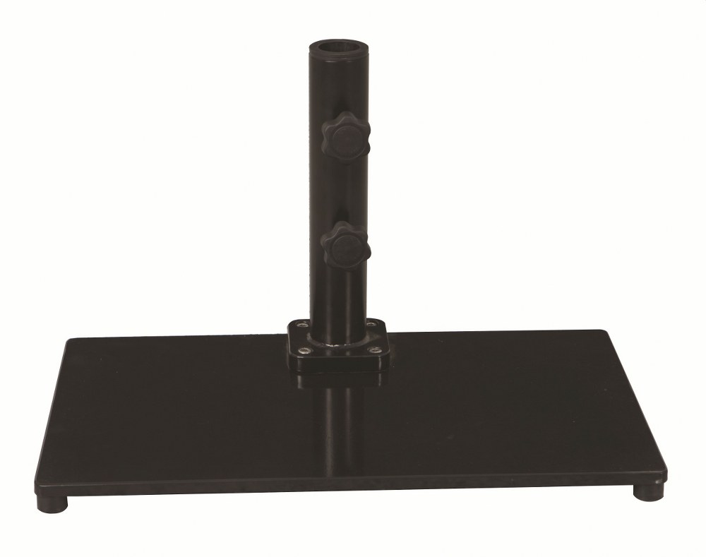Galtech International-040SQBK-Steel Plate 40 lb. Rectangular Base   Black Finish