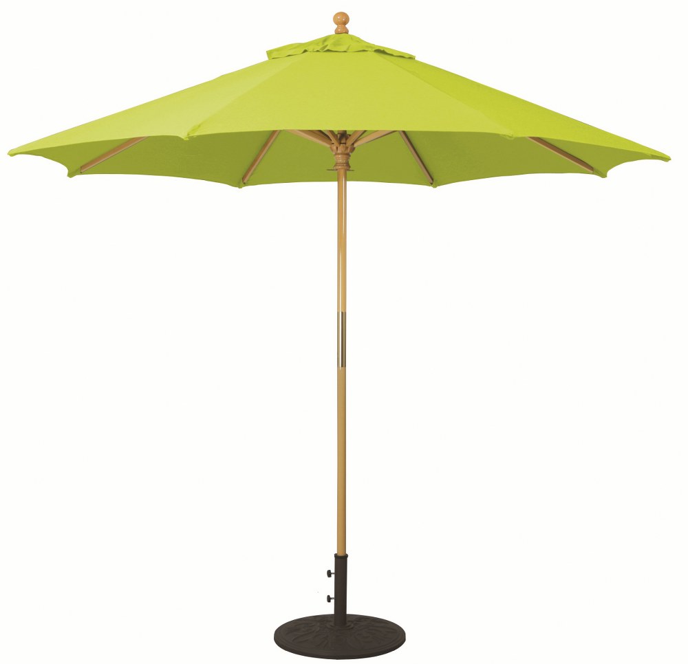 Galtech International-13136-9 Round Umbrella Suncrylic Kiwi Green Sunbrella Patterns - Quick Ship