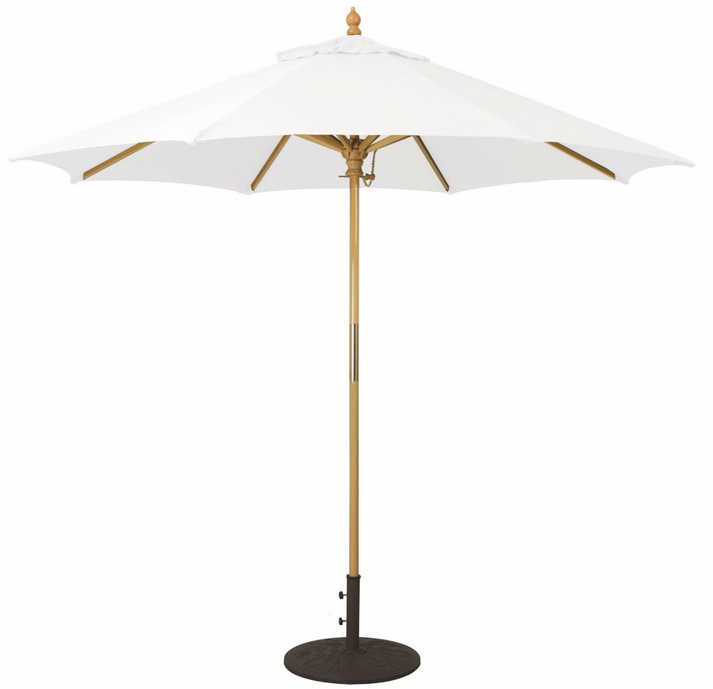 Galtech International-13154-9 Round Umbrella Sunbrella Solid Colors Natural Sunbrella Patterns - Quick Ship