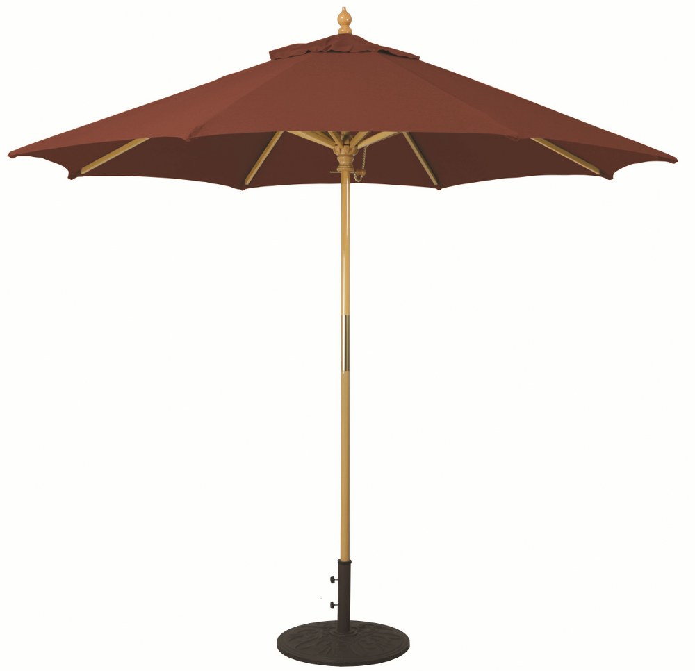 Galtech International-13157-9 Round Umbrella Sunbrella Solid Colors Burgundy Sunbrella Patterns - Quick Ship