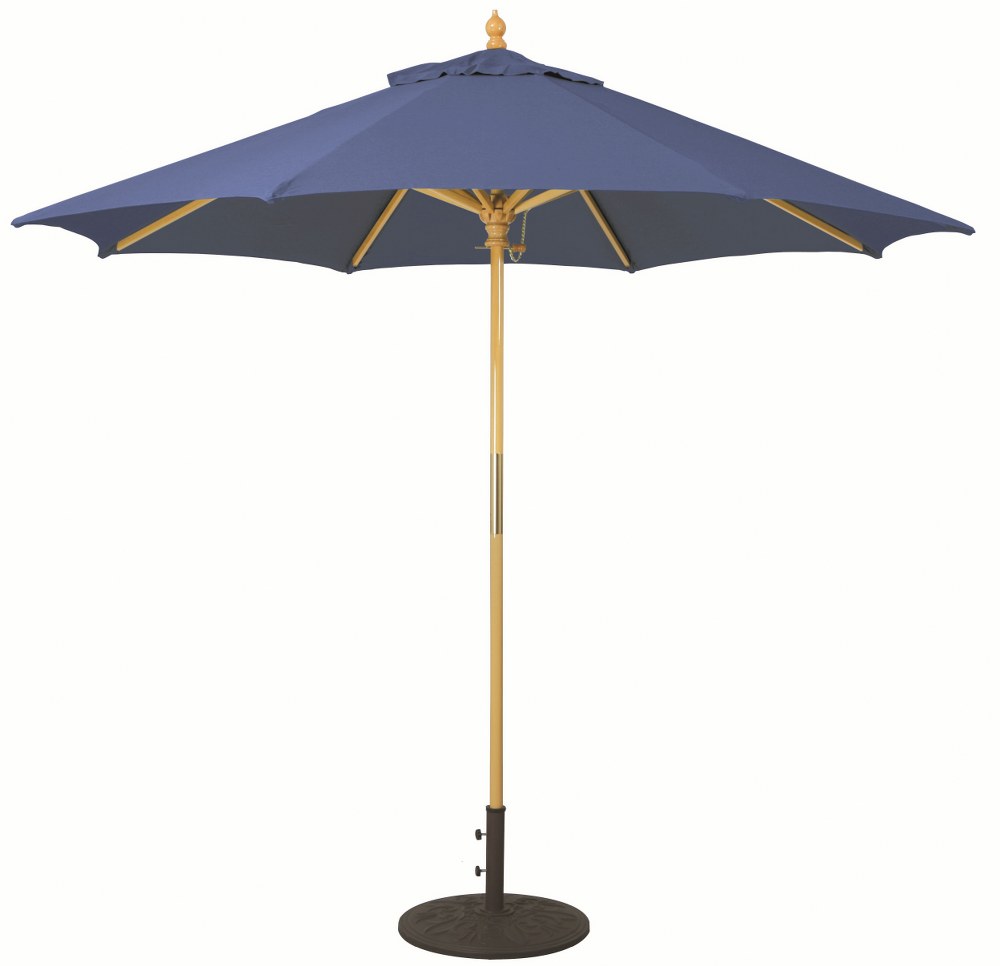 Galtech International-13158-9 Round Umbrella Sunbrella Solid Colors Navy Sunbrella Patterns - Quick Ship