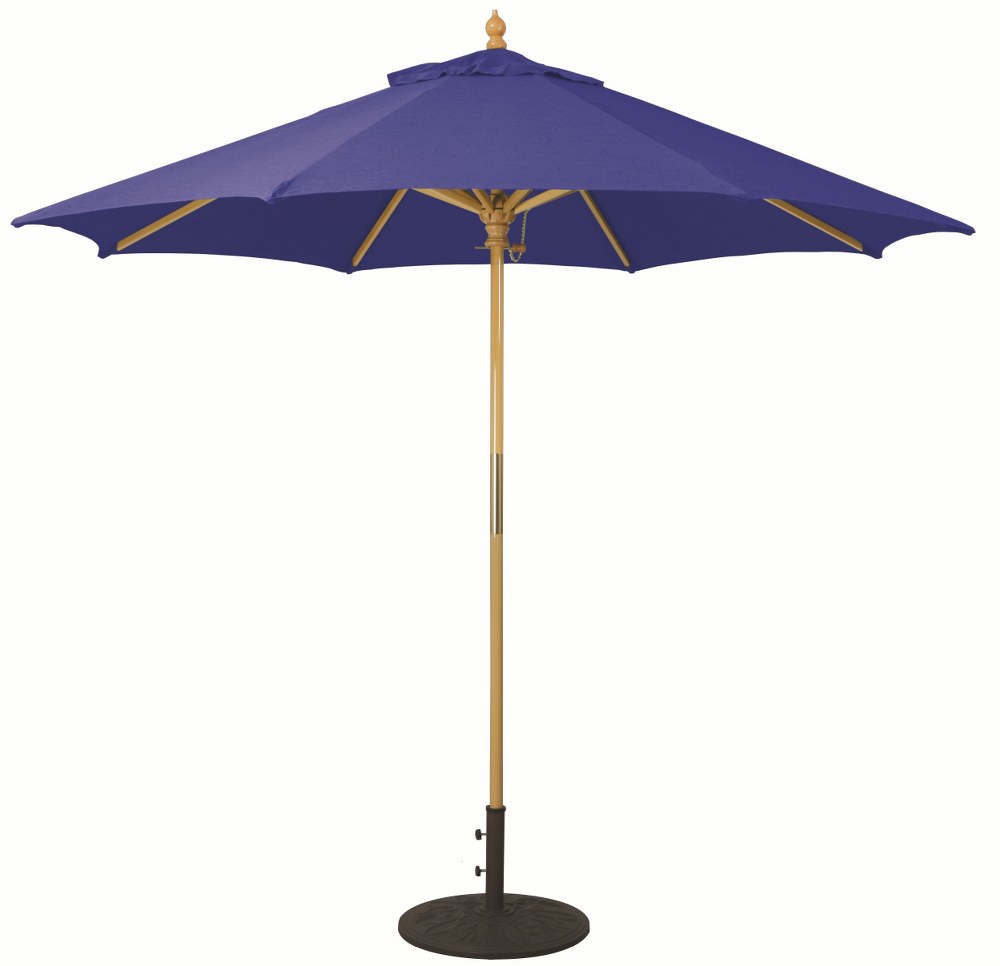 Galtech International-13173-9 Round Umbrella Sunbrella Solid Colors True Blue Sunbrella Patterns - Quick Ship