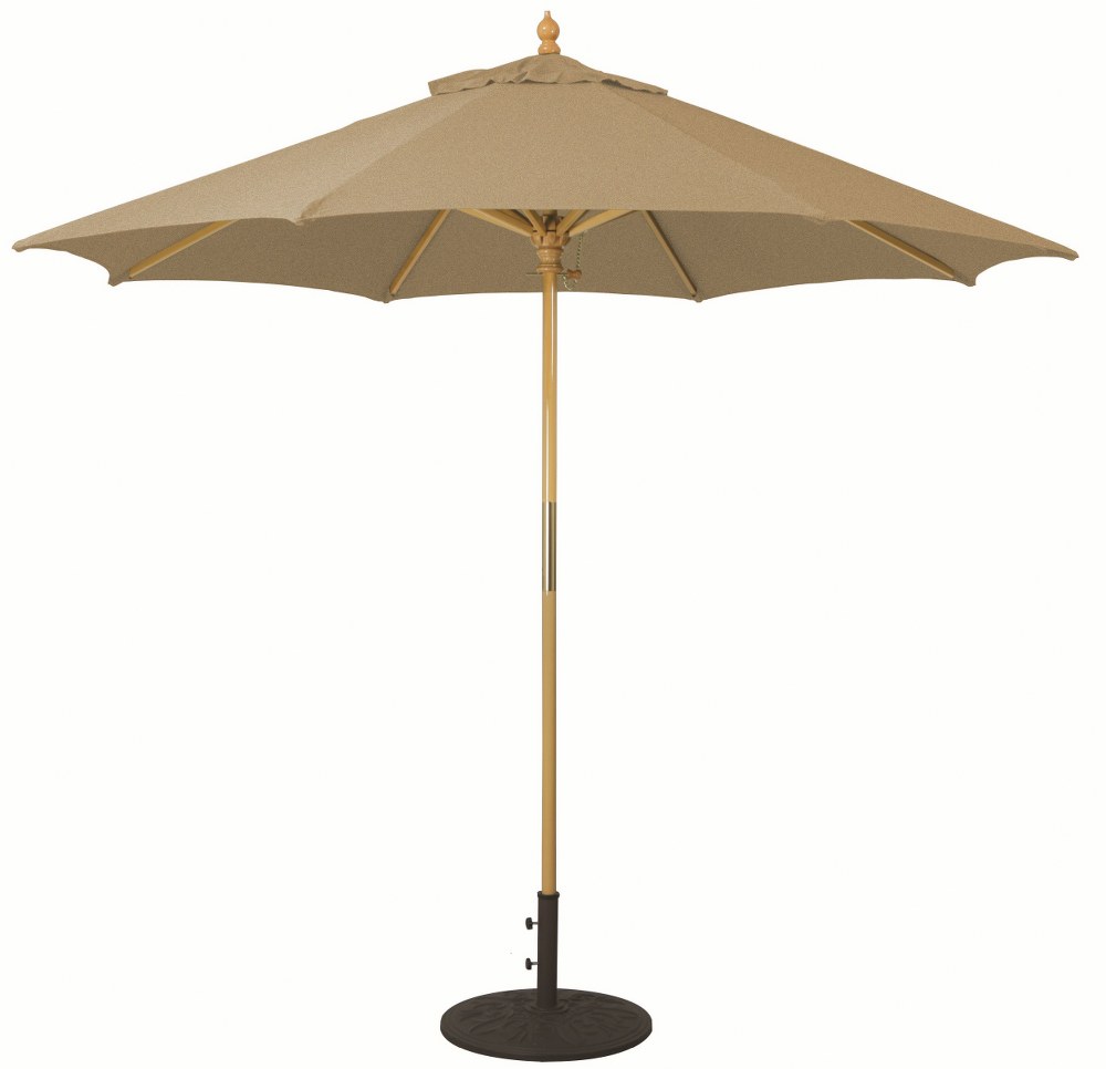 Galtech International-13180-9 Round Umbrella Sunbrella Patterns Sesame Linen Sunbrella Patterns - Quick Ship