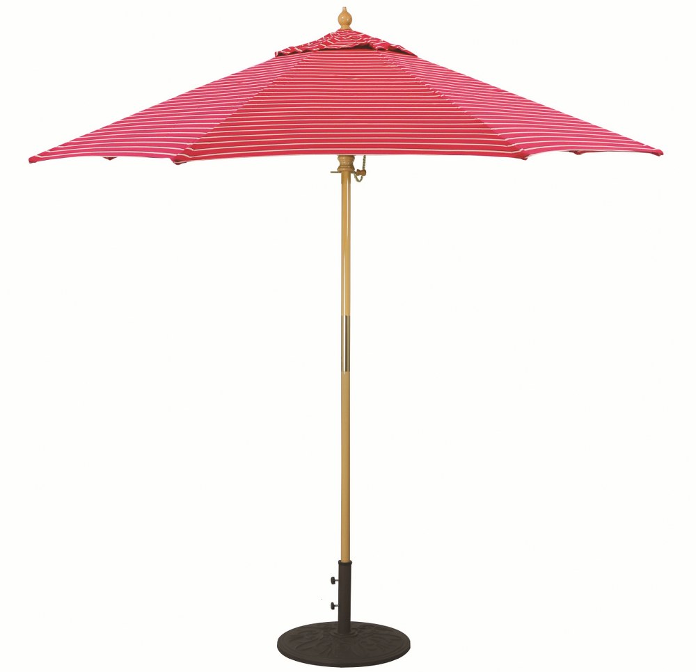 Galtech International-13186-9 Round Umbrella 86: Harwood Crimson LW: Light Wood Sunbrella Patterns - Quick Ship