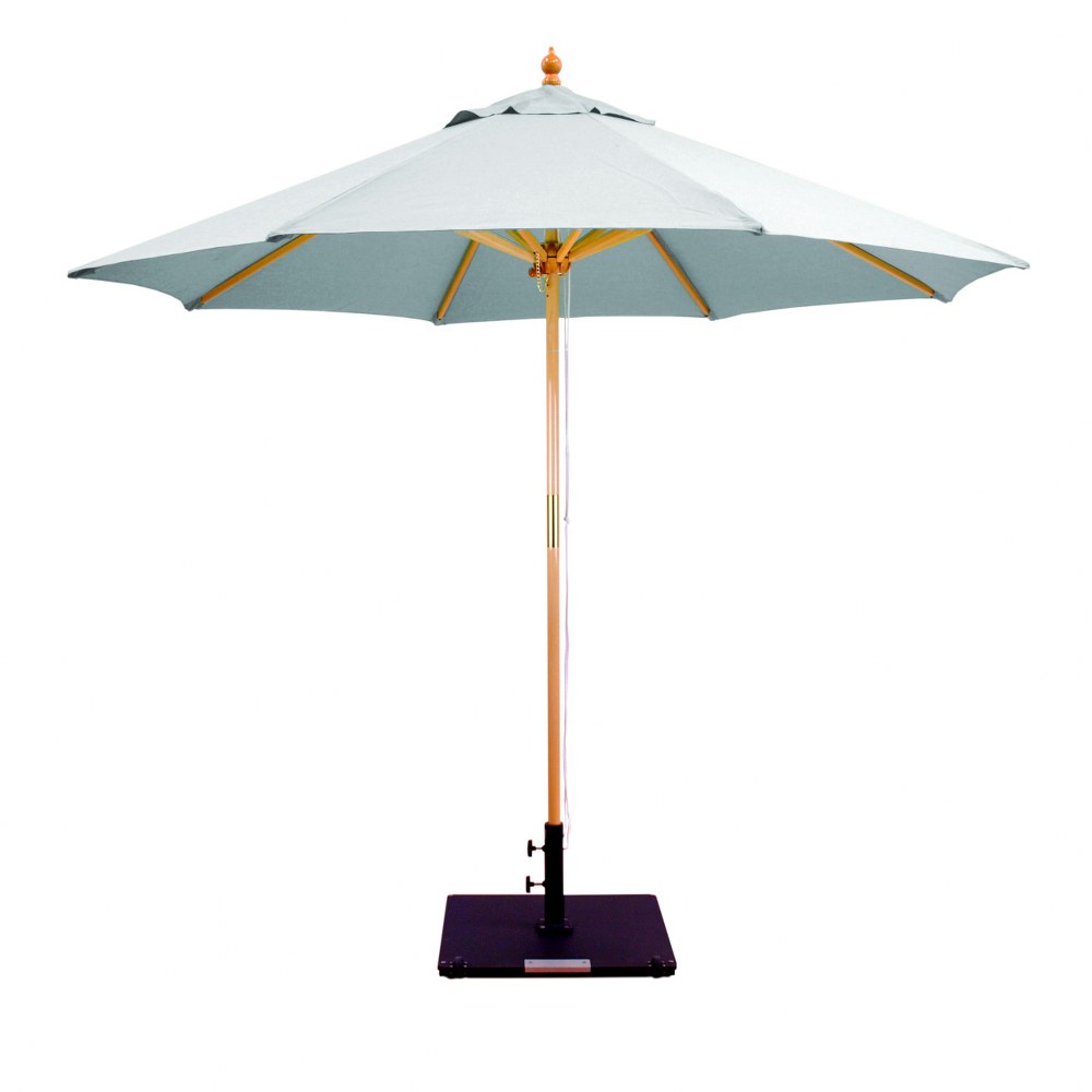 Galtech International-23264-9 Double Pulley Octagonal Umbrella 64: Spa DW: Dark Wood Sunbrella Solid Colors - Quick Ship