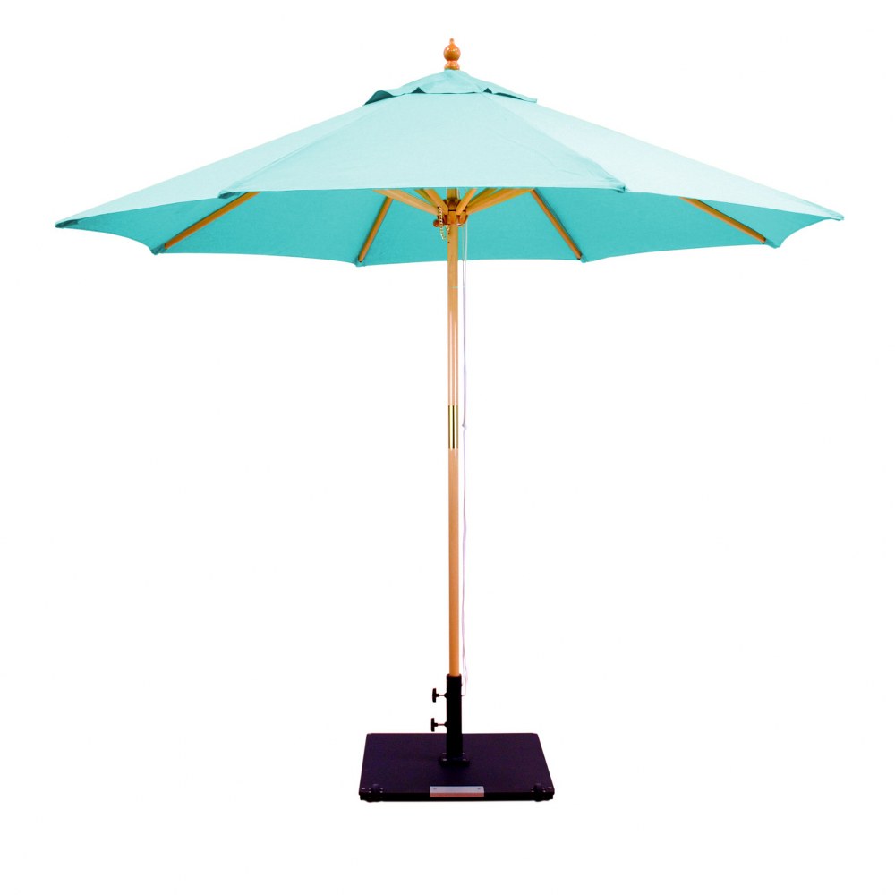 Galtech International-13275-9 Round Double Pulley Umbrella Sunbrella Solid Colors Aruba Sunbrella Patterns - Quick Ship