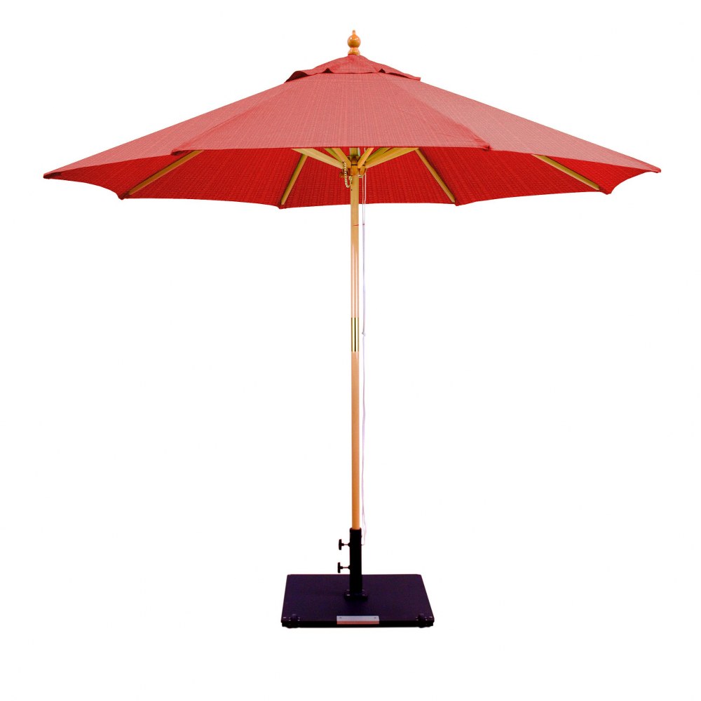 Galtech International-13294-9 Round Double Pulley Umbrella Sunbrella Patterns Crimson Dupione Sunbrella Patterns - Quick Ship