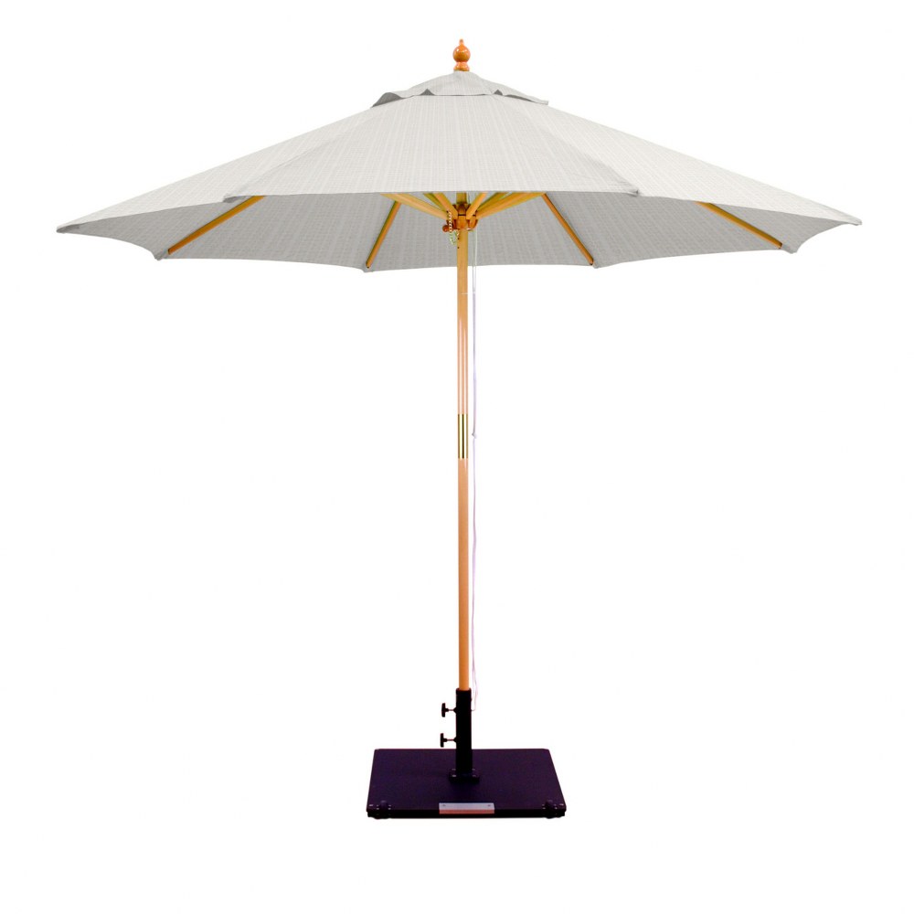 Galtech International-13297-9 Round Double Pulley Umbrella 97: Sand Dupione LW: Light Wood Sunbrella Patterns - Quick Ship