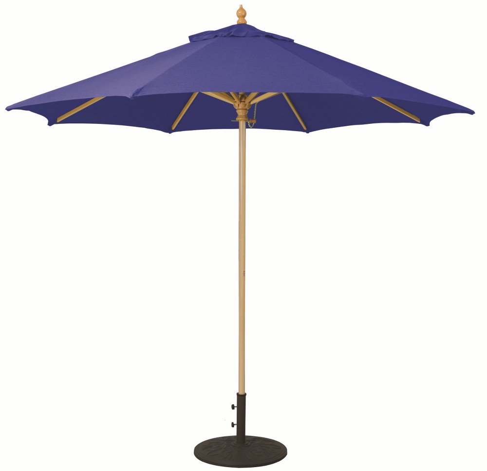 Galtech International-13673-9 Octagon Commercial Umberalla Sunbrella Solid Colors True Blue Sunbrella Patterns - Quick Ship