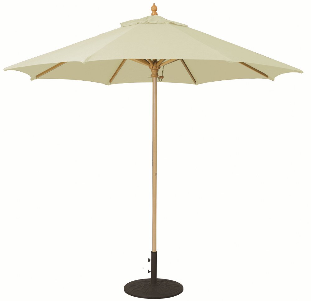 Galtech International-13678-9 Octagon Commercial Umberalla Sunbrella Solid Colors Vellum Sunbrella Patterns - Quick Ship