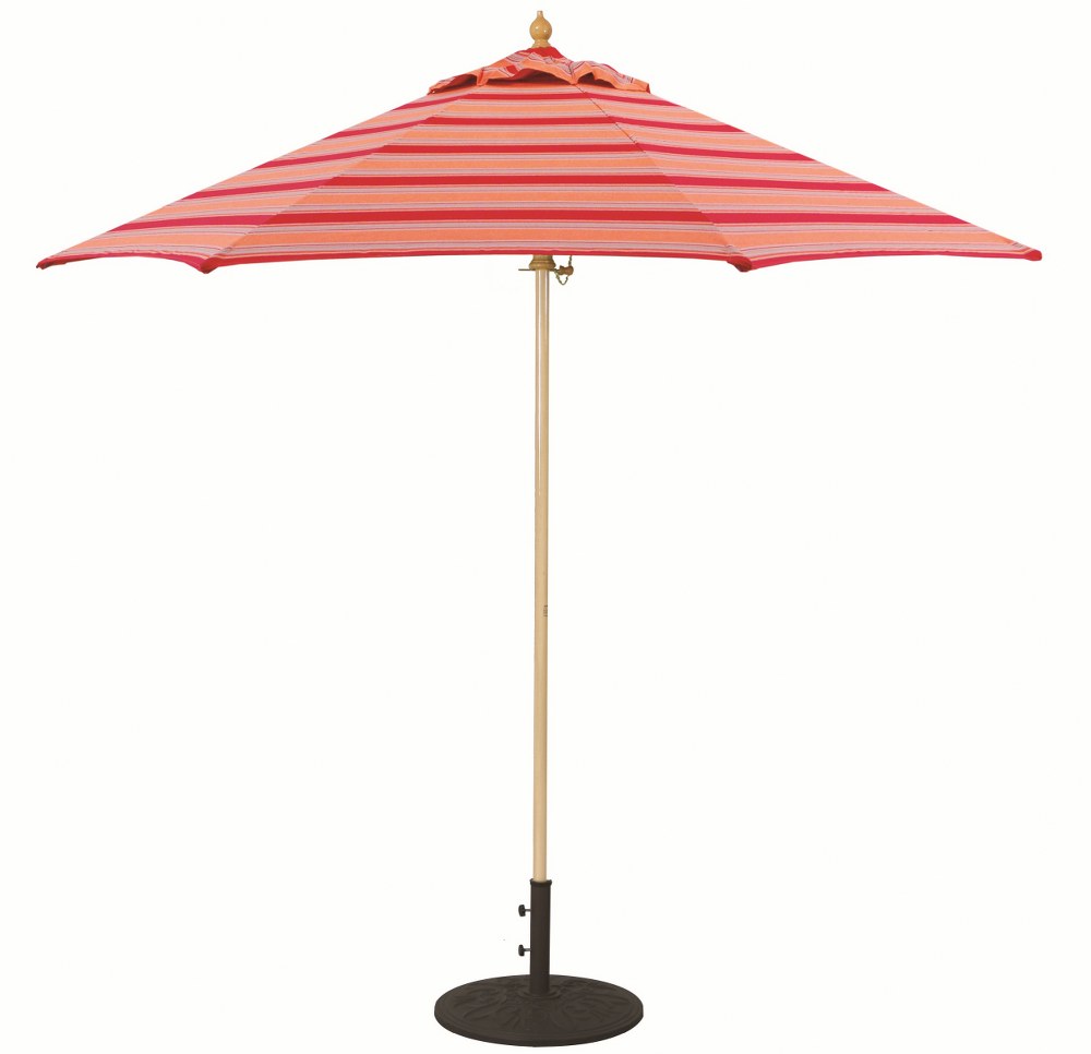 Galtech International-13681-9 Octagon Commercial Umberalla Sunbrella Patterns Bravada Salsa Sunbrella Patterns - Quick Ship