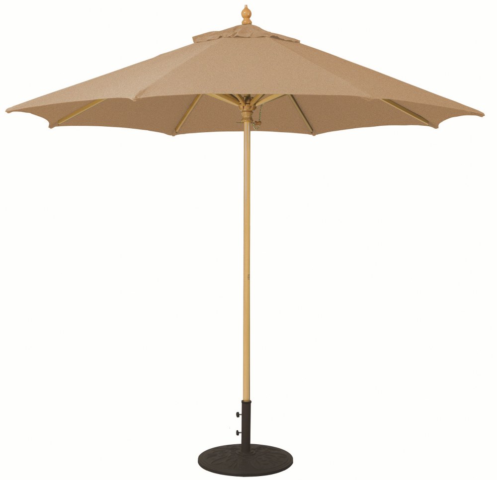 Galtech International-13684-9 Octagon Commercial Umberalla Sunbrella Patterns Straw Linen Sunbrella Patterns - Quick Ship