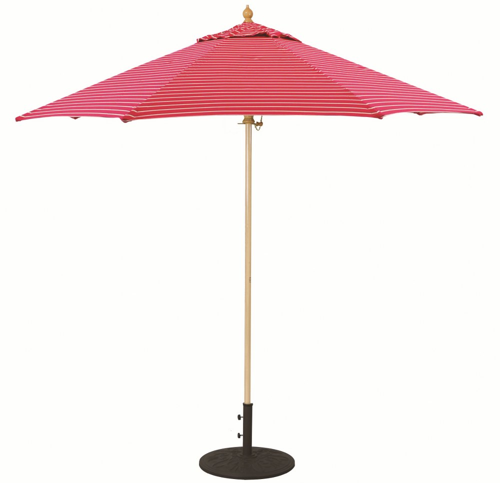 Galtech International-13686-9 Octagon Commercial Umberalla Sunbrella Patterns Harwood Crimson Sunbrella Patterns - Quick Ship