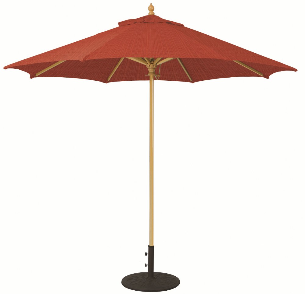 Galtech International-13694-9 Octagon Commercial Umberalla Sunbrella Patterns Crimson Dupione Sunbrella Patterns - Quick Ship