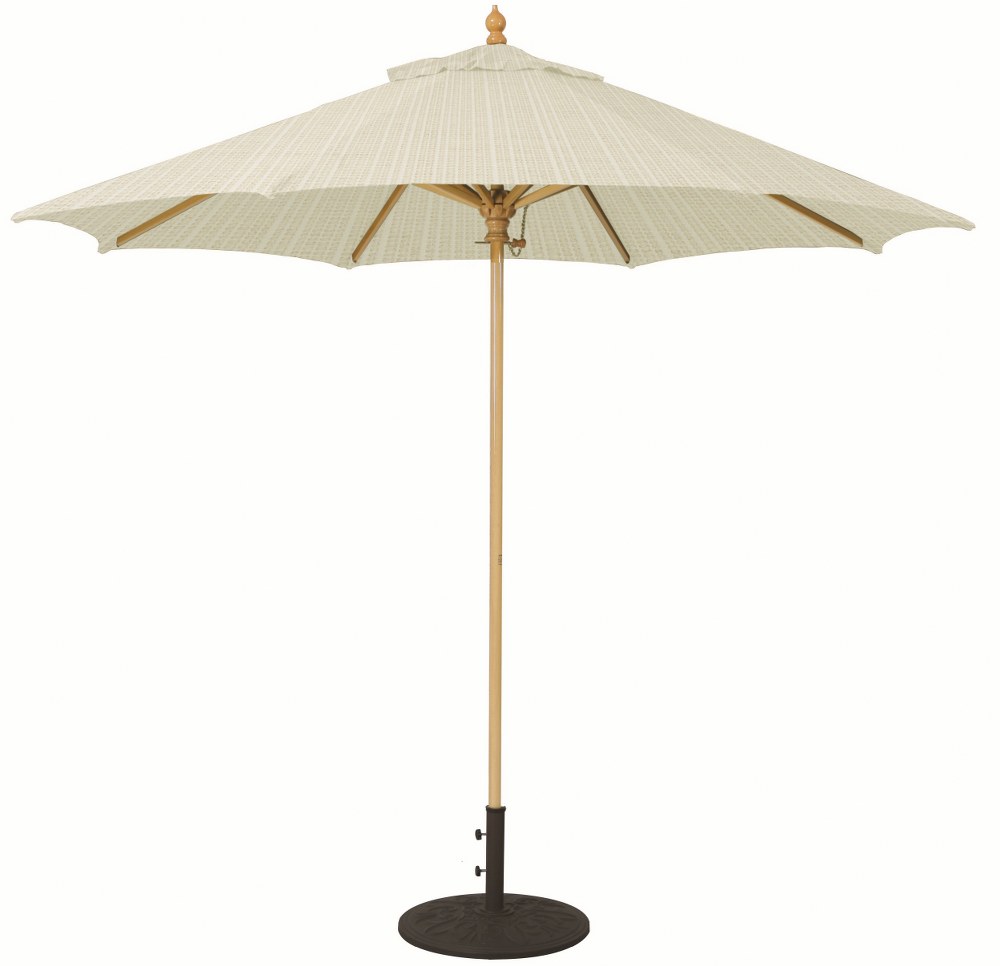 Galtech International-13697-9 Octagon Commercial Umberalla Sunbrella Patterns Sand Dupione Sunbrella Patterns - Quick Ship