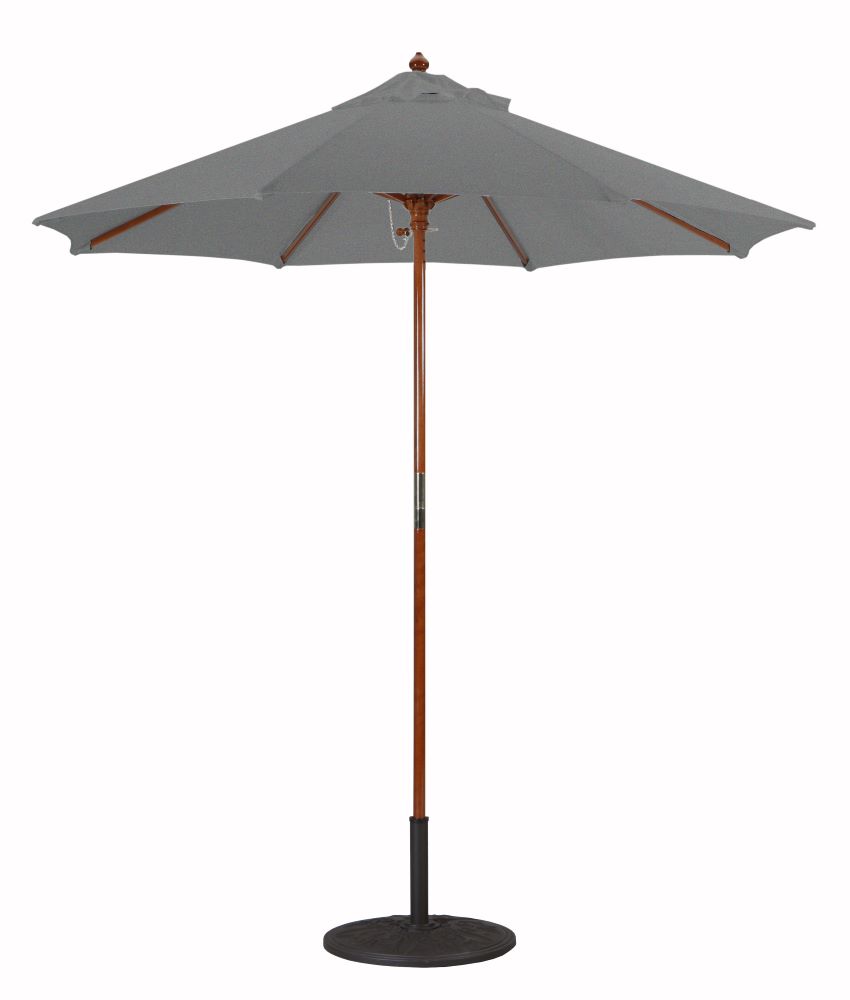 Galtech International-22166-Cafe Bistro & Condos - 7.5 Octagon Umberalla Sunbrella Solid Colors Coal Sunbrella Solid Colors - Quick Ship