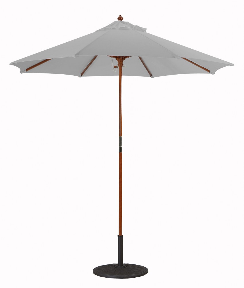Galtech International-22155-Cafe Bistro & Condos - 7.5 Octagon Umberalla 55: Taupe DW: Dark Wood Sunbrella Solid Colors - Quick Ship