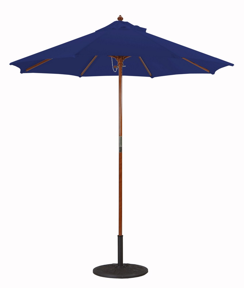 Galtech International-22158-Cafe Bistro & Condos - 7.5 Octagon Umberalla Sunbrella Solid Colors Navy Sunbrella Solid Colors - Quick Ship