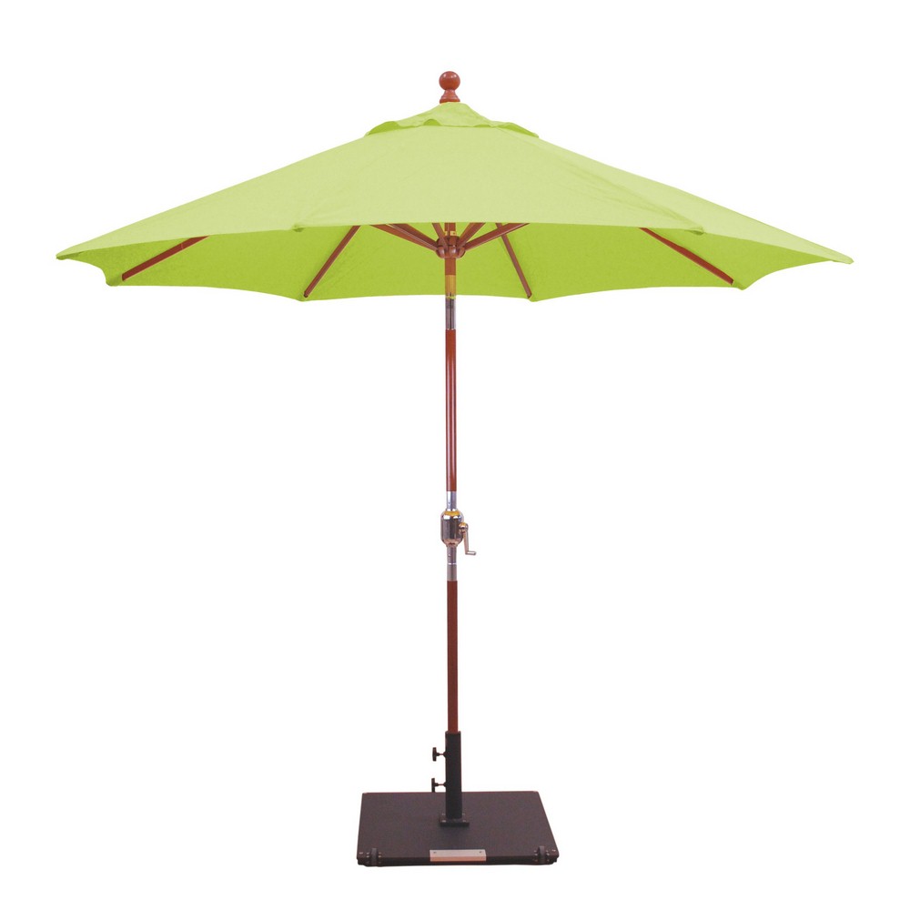 Galtech International-23261-9 Double Pulley Octagonal Umbrella Sunbrella Solid Colors Ginkgo Sunbrella Patterns - Quick Ship