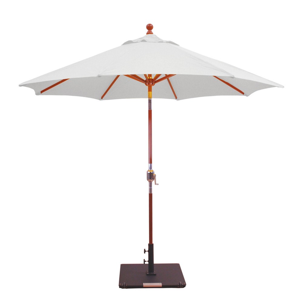 Galtech International-23251-9 Double Pulley Octagonal Umbrella 51: Canvas DW: Dark Wood Sunbrella Solid Colors - Quick Ship