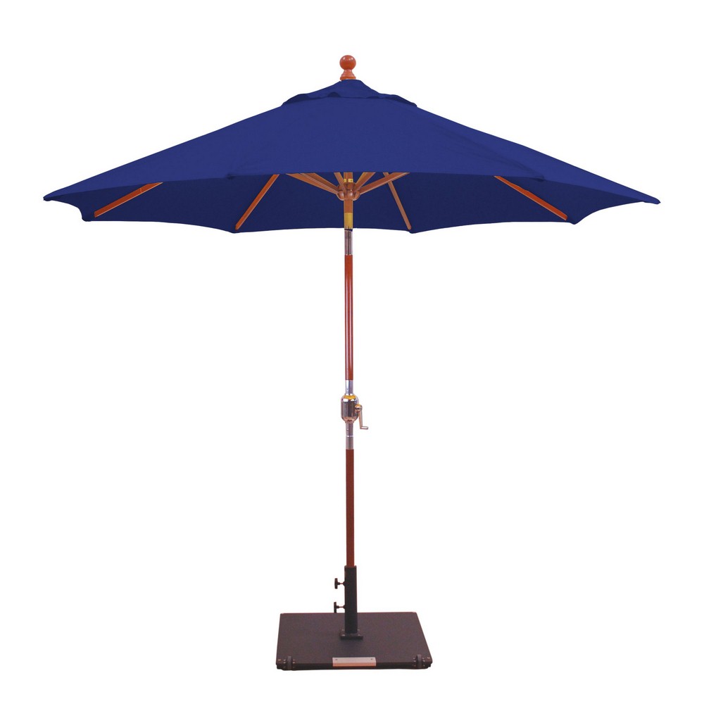 Galtech International-23258-9 Double Pulley Octagonal Umbrella Sunbrella Solid Colors Navy Sunbrella Patterns - Quick Ship