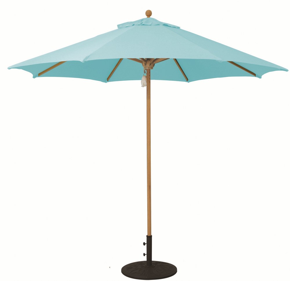 Galtech International-532TK75-Designer - 9 Round Quad Pulley Umbrella Sunbrella Solid Colors Aruba Sunbrella Patterns - Quick Ship