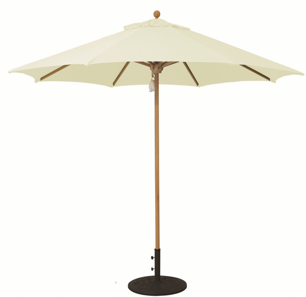 Galtech International-532TK78-Designer - 9 Round Quad Pulley Umbrella Sunbrella Solid Colors Vellum Sunbrella Patterns - Quick Ship