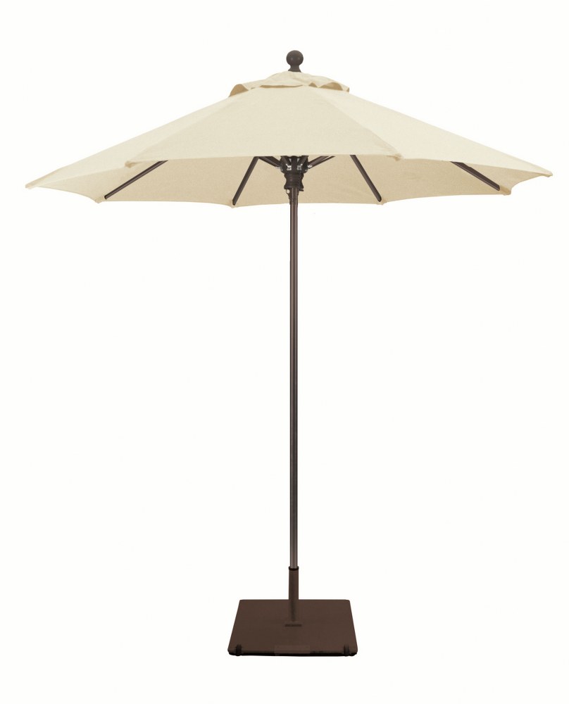 Galtech International-722ab42-Manual Lift - 7.5 Round Umbrella Sunbrella Best Sellers Flax Sunbrella Solid Colors - Quick Ship