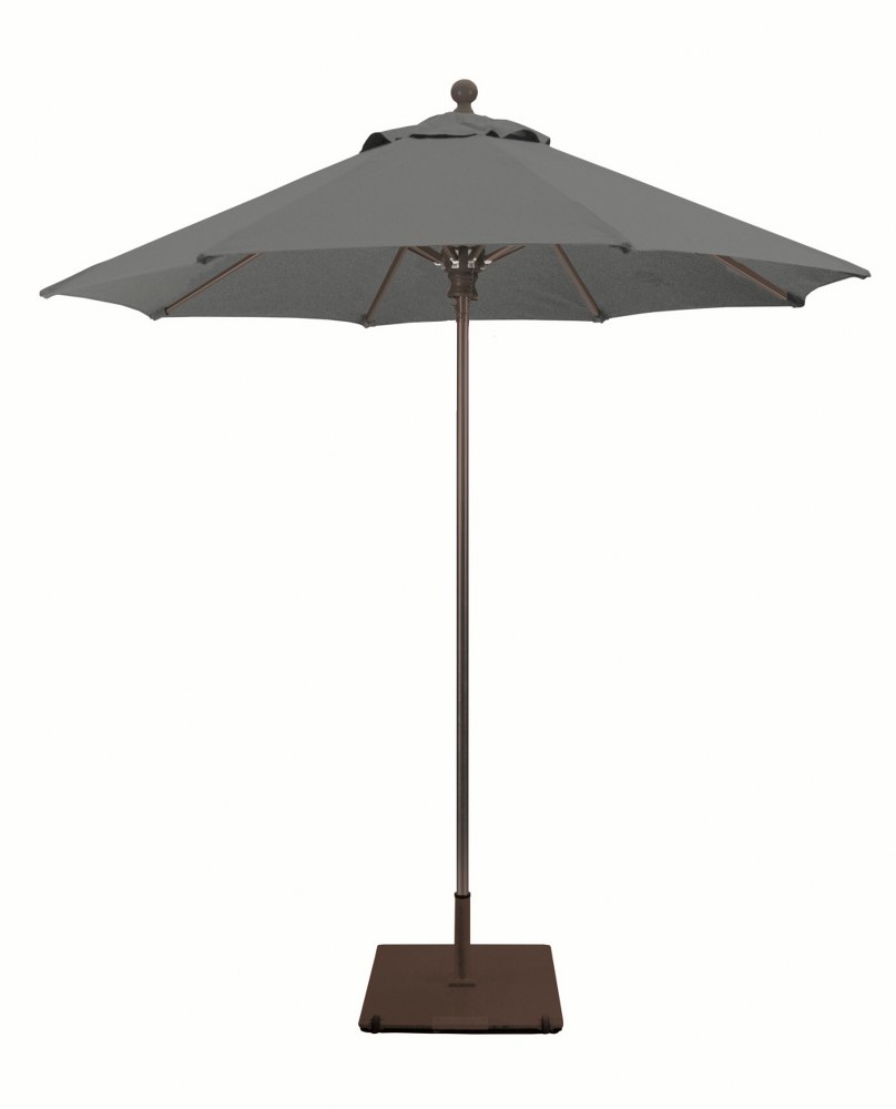 Galtech International-722ab66-Manual Lift - 7.5 Round Umbrella Sunbrella Solid Colors Coal Sunbrella Solid Colors - Quick Ship