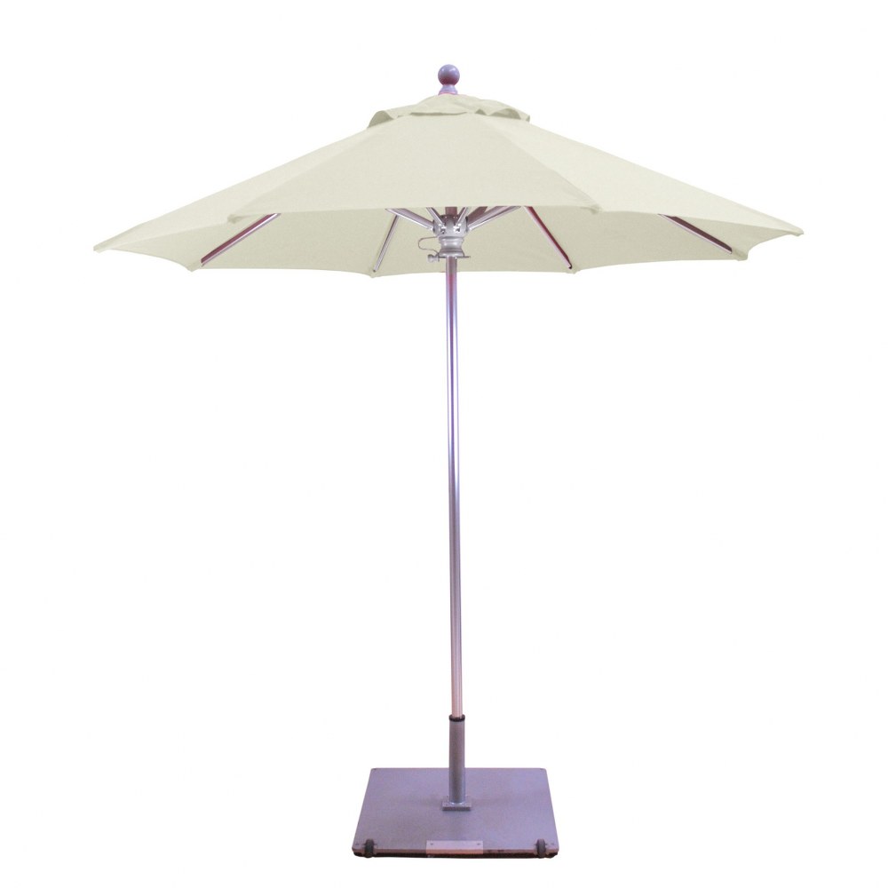 Galtech International-722sr42-Manual Lift - 7.5 Round Umbrella Sunbrella Solid Colors Flax Sunbrella Solid Colors - Quick Ship