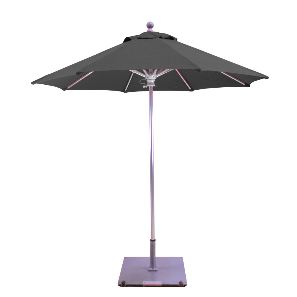 Galtech International-722sr66-Manual Lift - 7.5 Round Umbrella Sunbrella Solid Colors Coal Sunbrella Solid Colors - Quick Ship